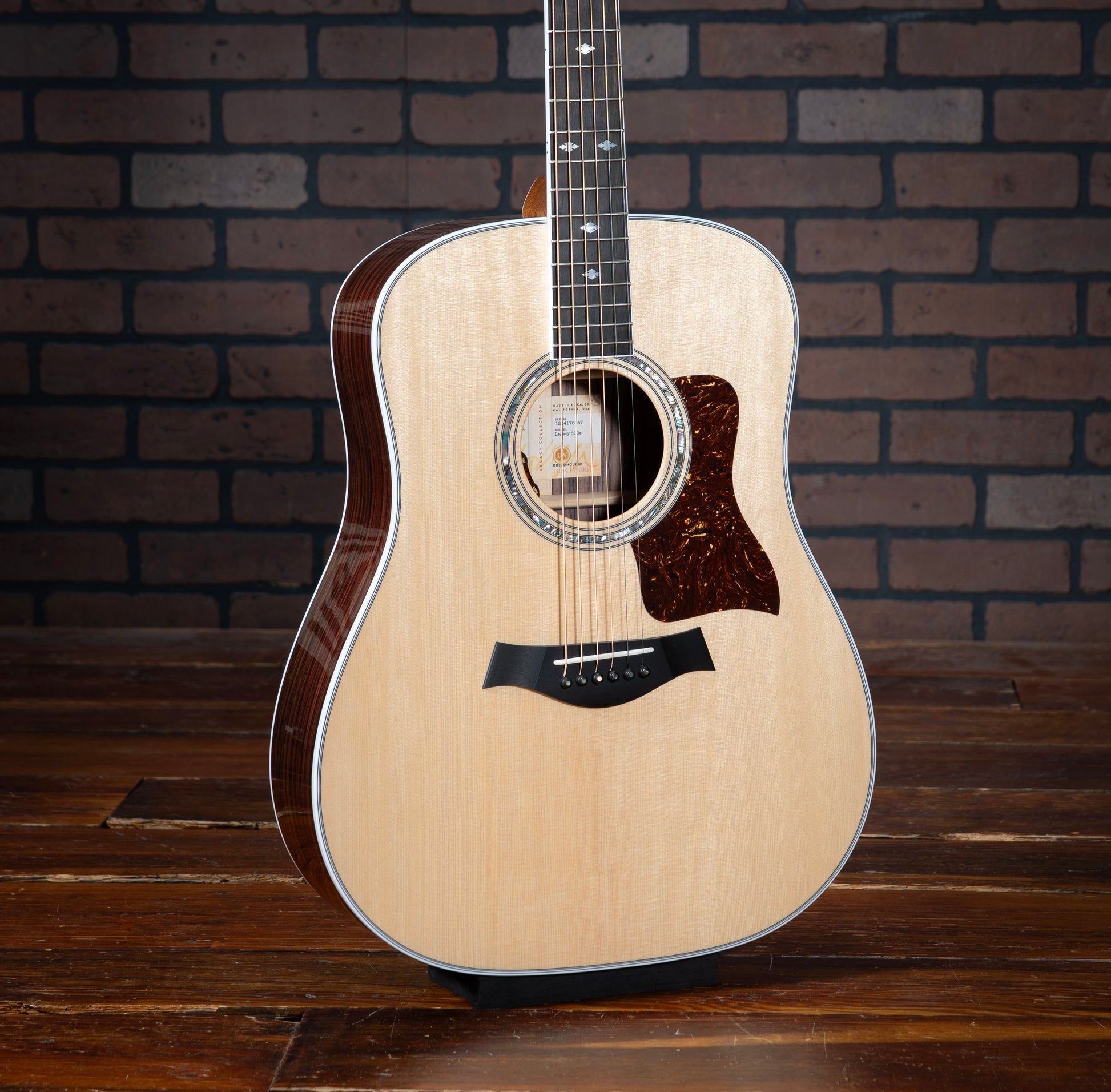 Taylor Legacy 810e acoustic electric guitar with dreadnought body, x-bracing, spruce top, and Indian rosewood sides